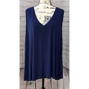 Lane Bryant Women’s Navy Blue Swing V-Neck Tank (Size 22/24)